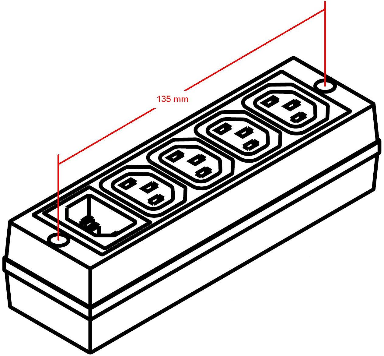 dimension diagram of arlin 4747.0000 iec pdu